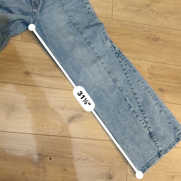 Arizona Jean Co High Rise Seam Front Wide Leg Jeans Size 13 - Picture 6 of 6